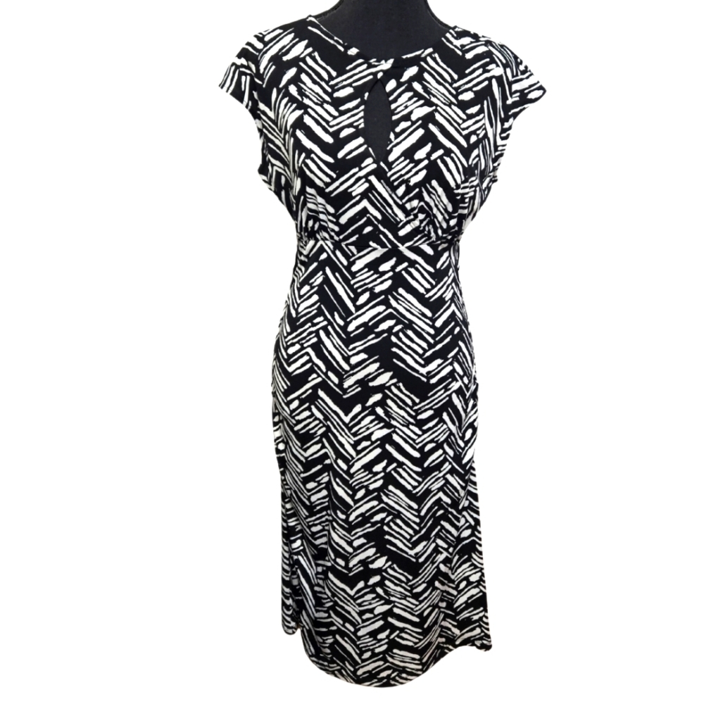 Apt. 9 Black And White Midi Dress Size MEDIUM